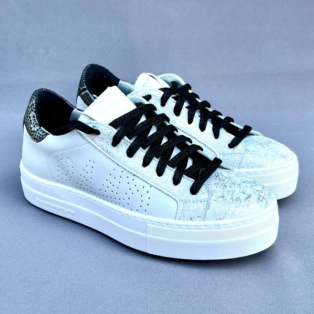 P448 White and Black Sneakers